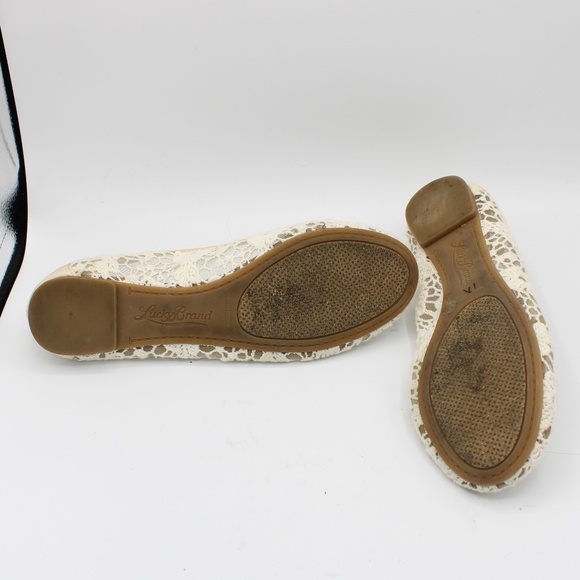 Lucky Brand Elisabeta Crochet Creme Ballet Flats - Picture 6 of 8